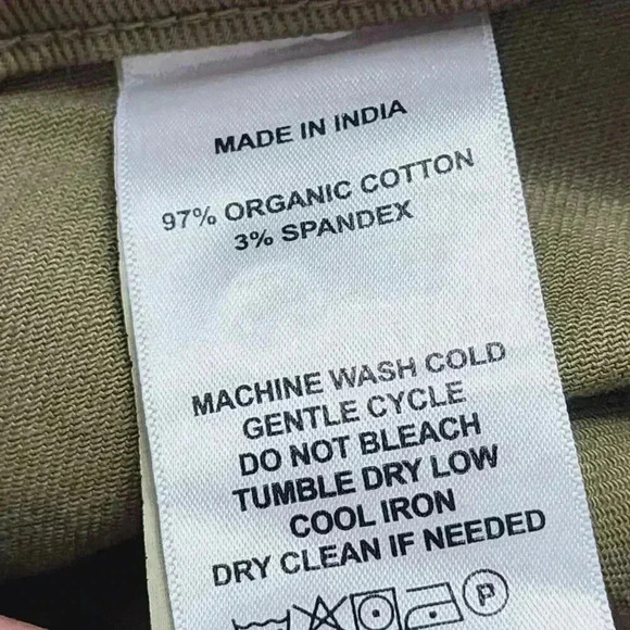 Quince Women's Cropped Wide Leg Khaki Organic Cotton & Spandex Pants Size 31 - Picture 5 of 6